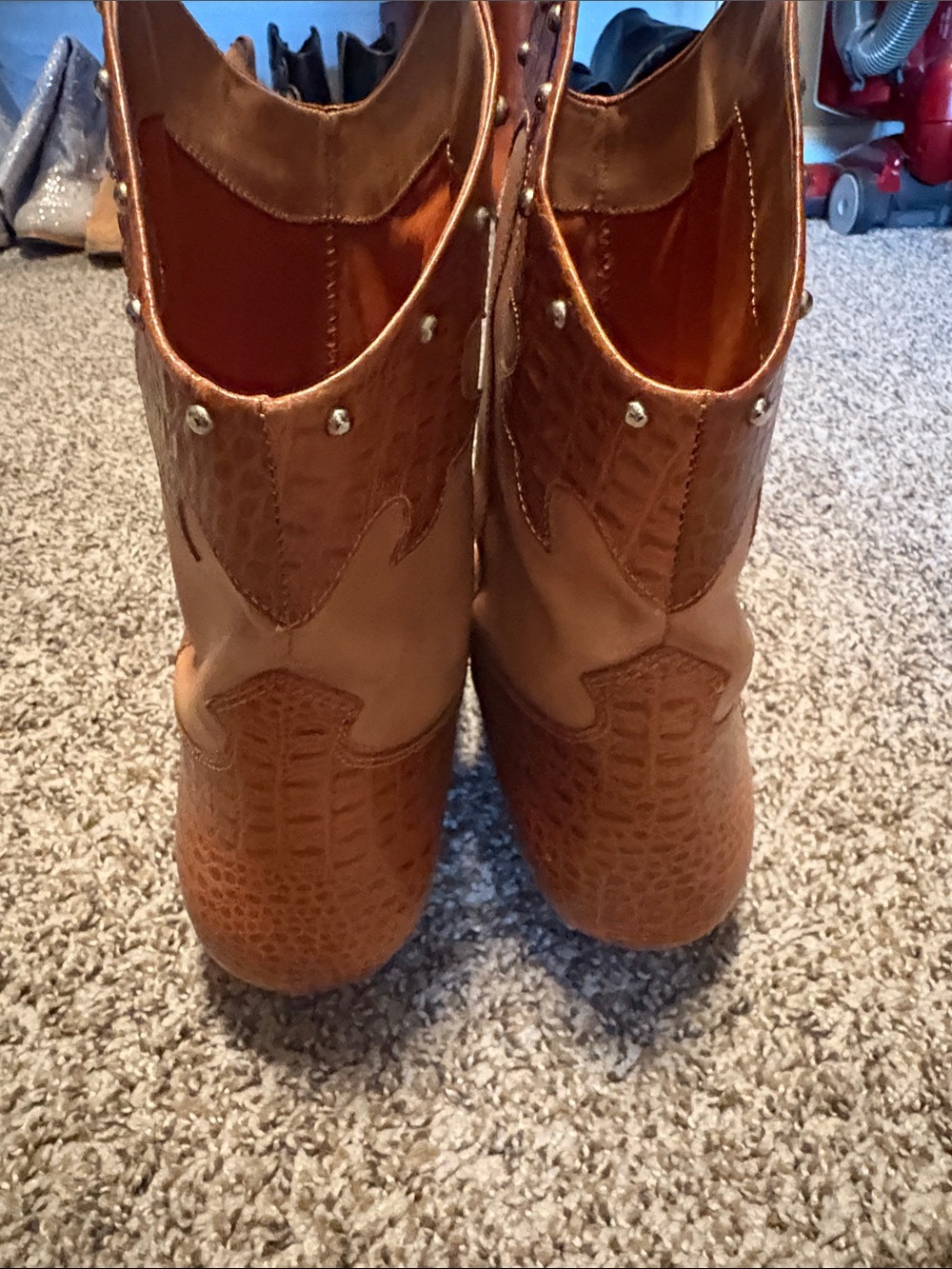 Women’s Genuine Brazilian Leather Brown Western Cowgirl Boots - Picture 4 of 5